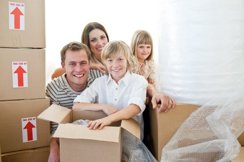 Boxes and furniture unloaded at a Barnehurst home move destination